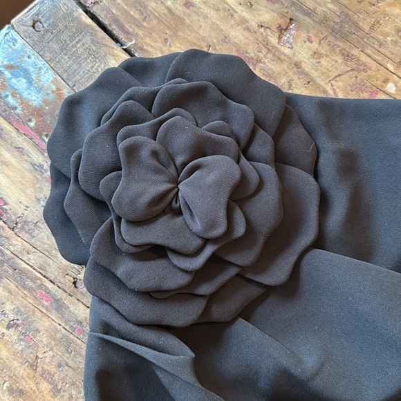 Black Mini Skirt with Floral Accent - Picture 4 of 5